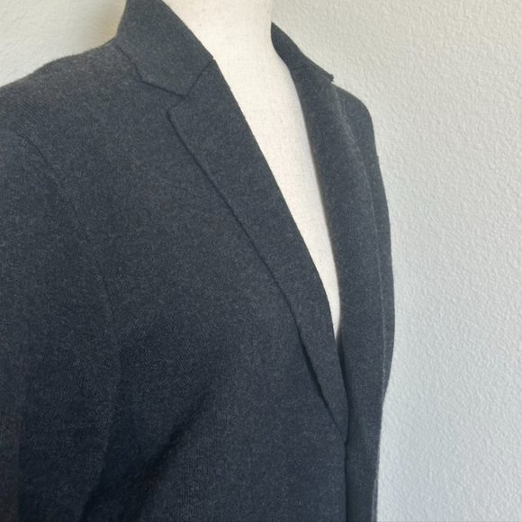NWT Wool Blend Knit Blazer Jacket Dark Grey S - Picture 2 of 5